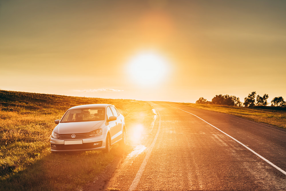Auto Volkswagen VW Sonnenuntergang