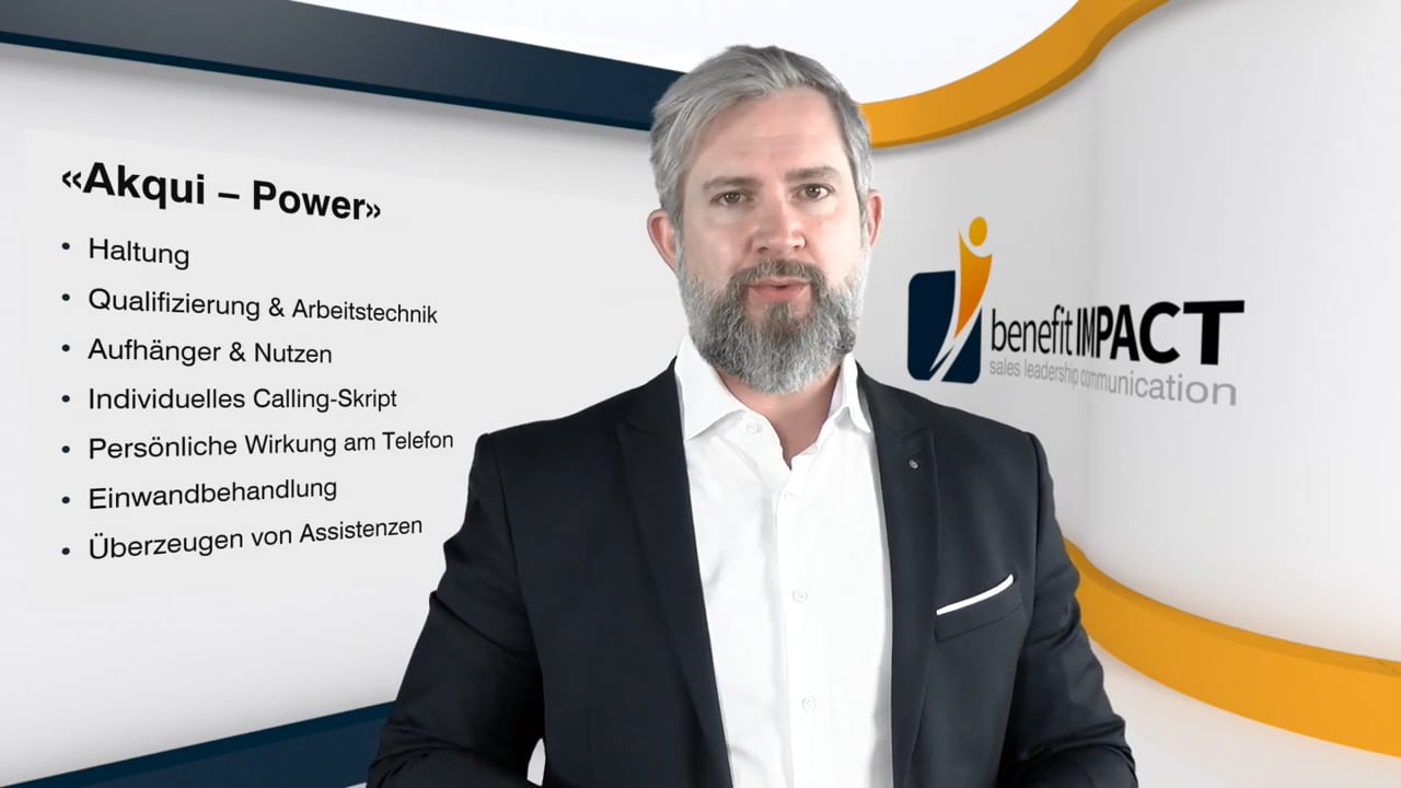 benefitIMPACT Inhaber & Geschäftsführer Pascal Yves Schwartz präsentiert das Akquisetraining «Akqui Power»
